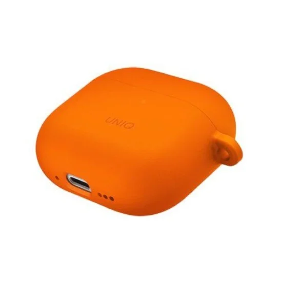 Uniq Nexo Active Hybrid Silicone Airpods 4Th Gen Case With Sports Ear Hooks - Orange